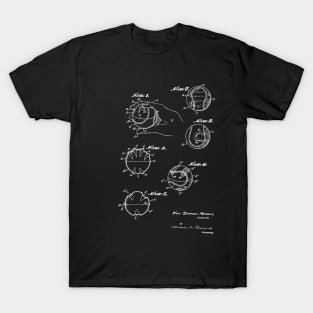 Baseball Training Device Vintage Patent Hand Drawing T-Shirt